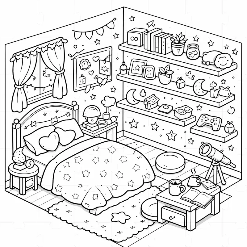 Dreamy Room Coloring Pages