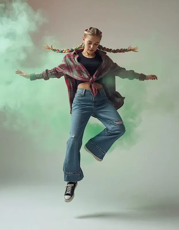 Dynamic 90s Streetwear Midair Portraits