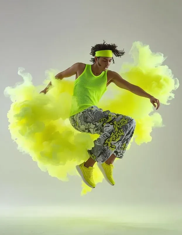 Dynamic 90s Streetwear Midair Portraits