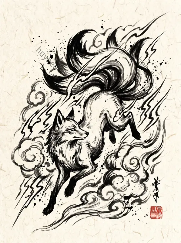 Dynamic Sumie Splash Art