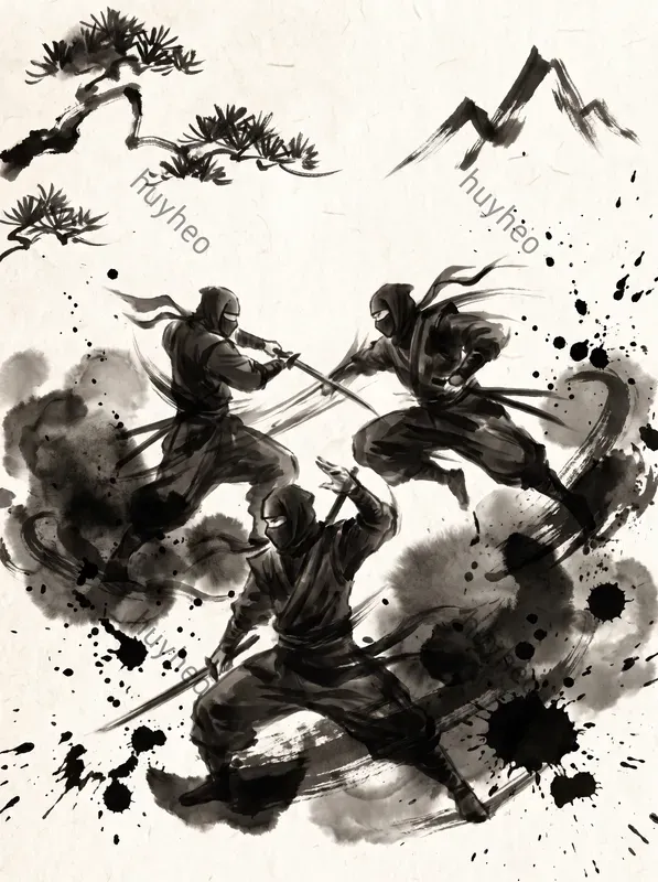 Dynamic Sumie Splash Art