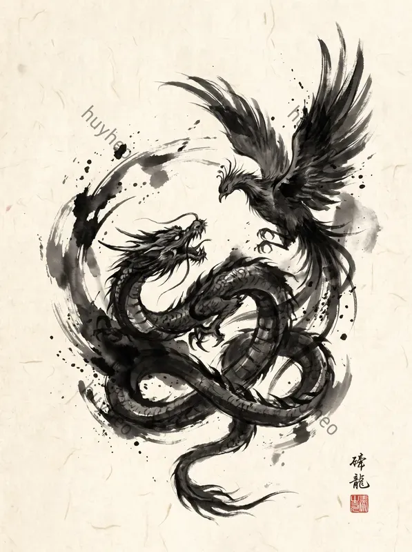 Dynamic Sumie Splash Art