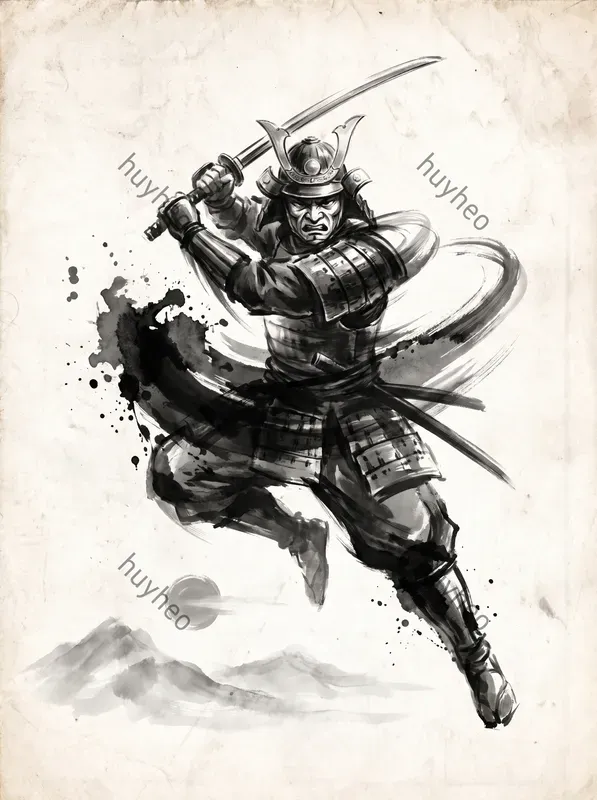 Dynamic Sumie Splash Art