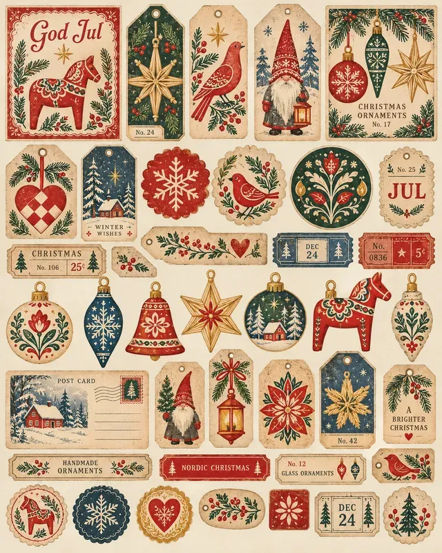 Christmas Ornament Ephemera Sets