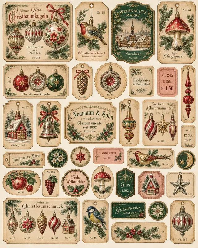 Christmas Ornament Ephemera Sets