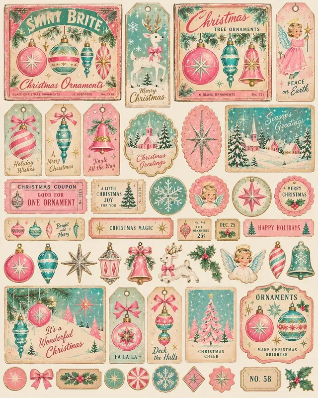 Christmas Ornament Ephemera Sets
