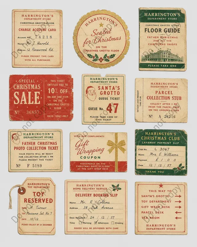 Department Store Ephemera Sheets