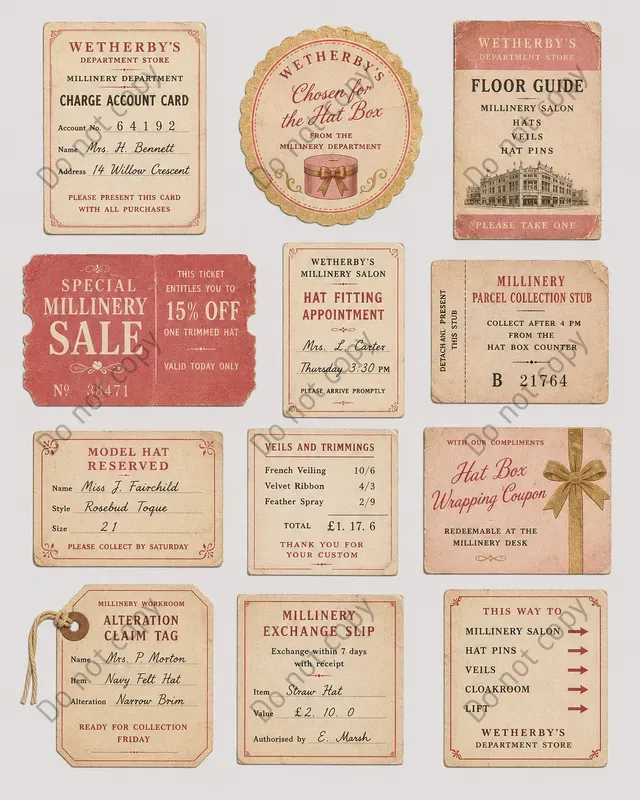 Department Store Ephemera Sheets