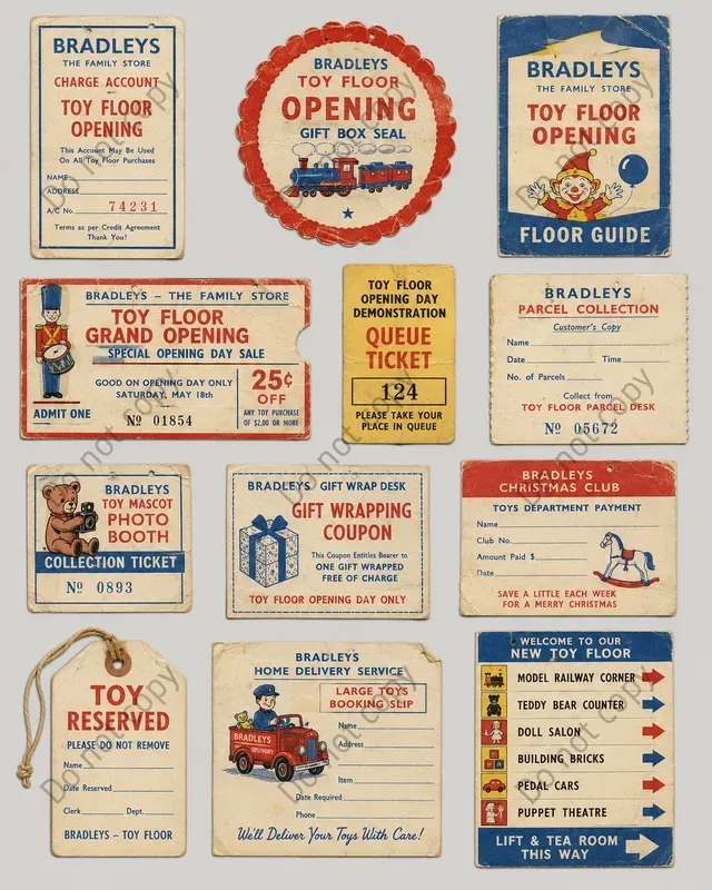 Department Store Ephemera Sheets