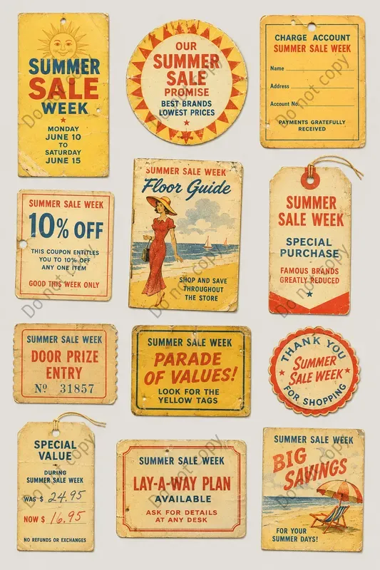 Department Store Ephemera Sheets