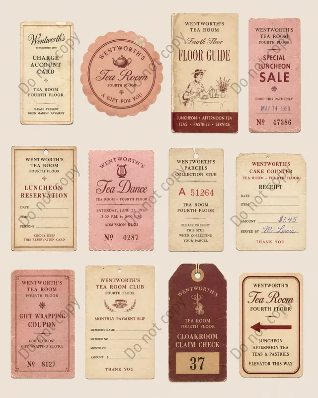 Department Store Ephemera Sheets
