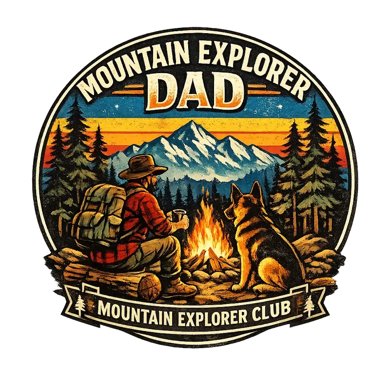 Dog Dad Hiking Campfire Club Tshirts