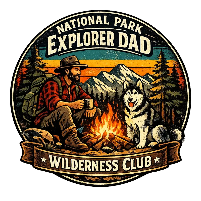 Dog Dad Hiking Campfire Club Tshirts