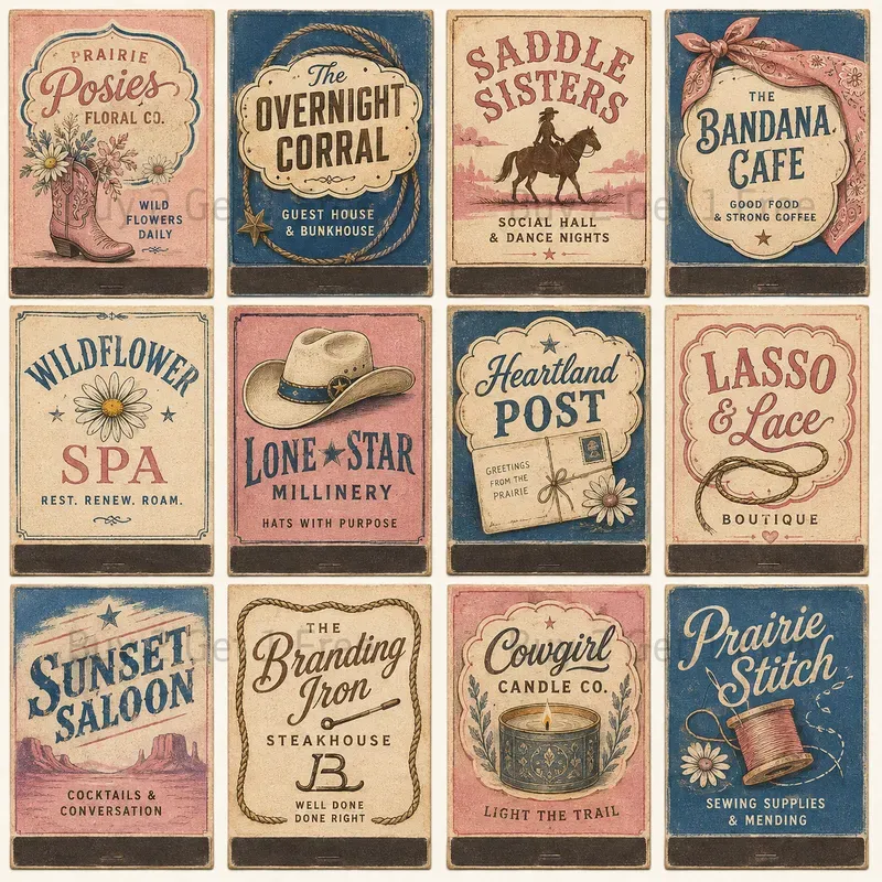 Western Advertising Matchbook Covers