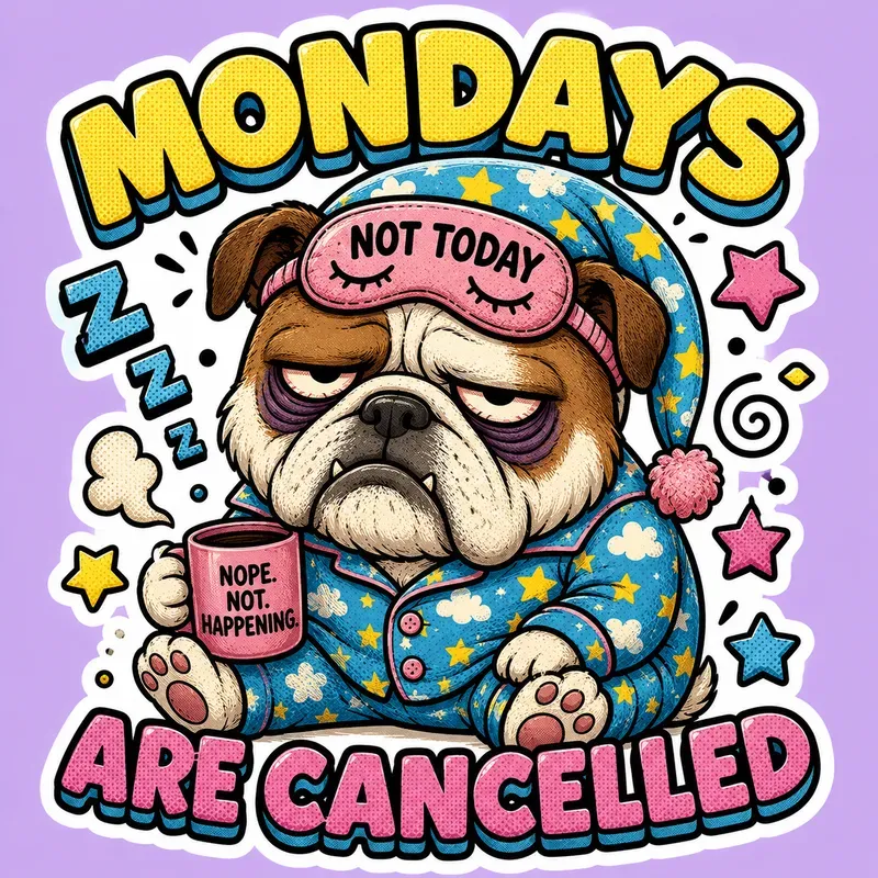 Sleepy Grumpy Animal Sticker Art
