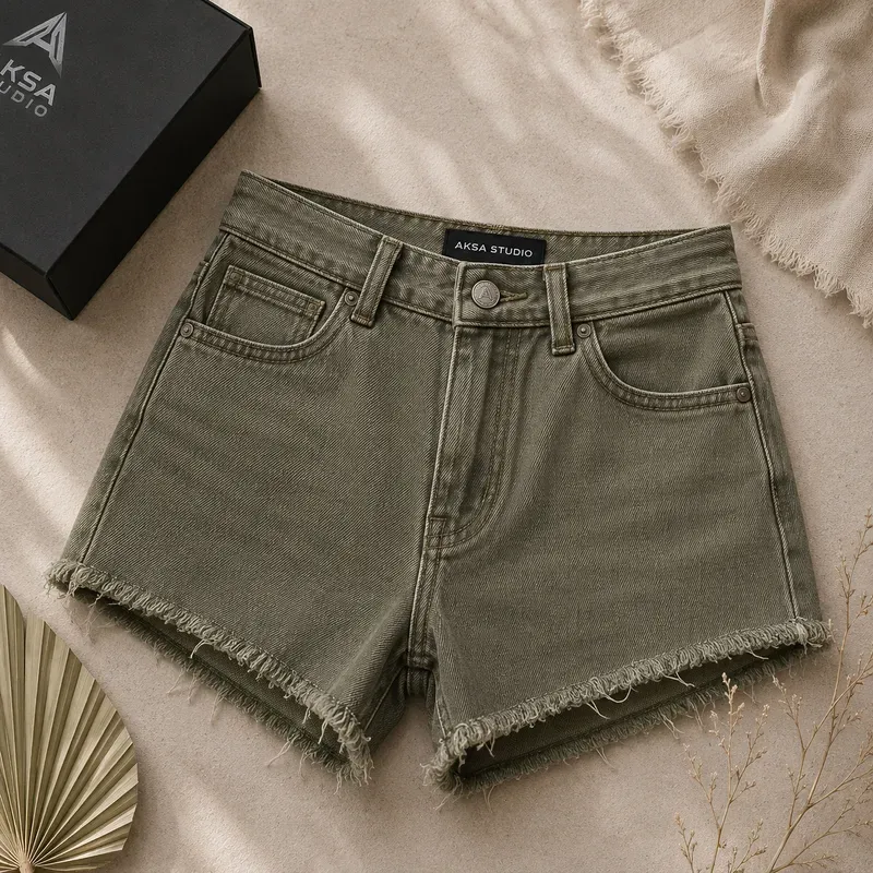 Women Denim Hotpants Mockups