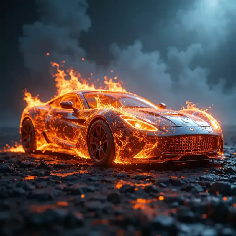 Blazing Fire Sculpted Logo Renders