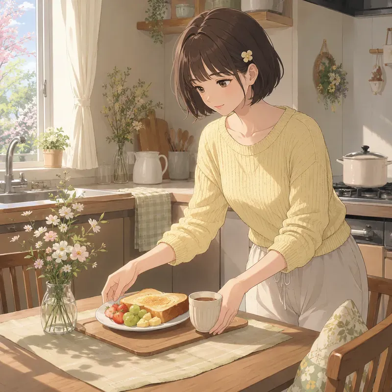 Soft Anime Spring Breakfasts