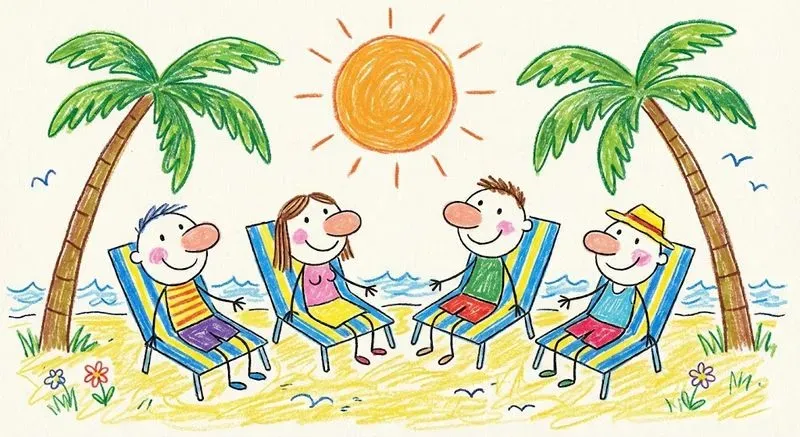 Naive Editorial Vacation Illustrations