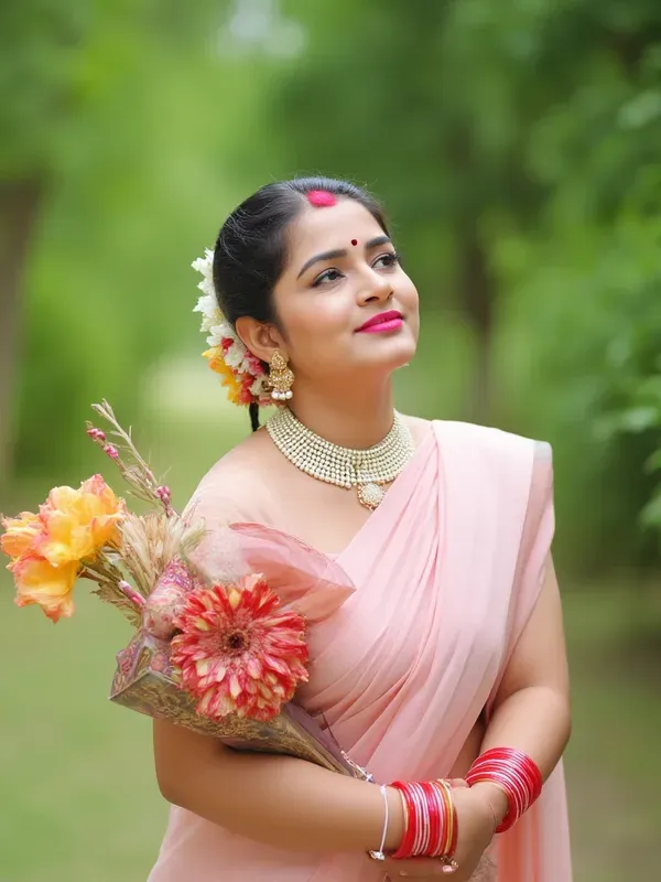 Traditional Bengali Women Red Sarees