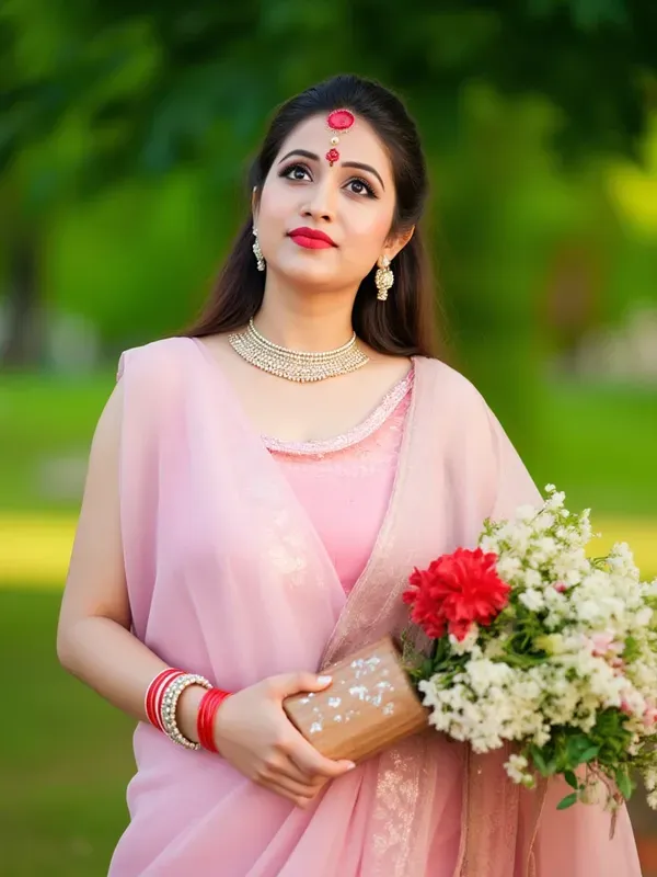 Traditional Bengali Women Red Sarees