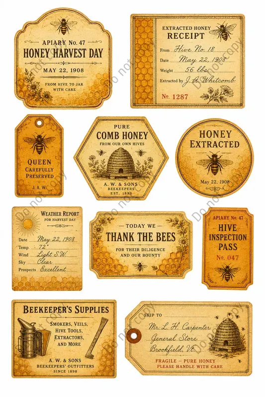 Beekeeper Apiary Ephemera Sheets