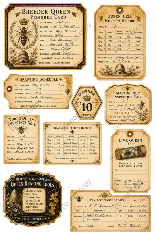 Beekeeper Apiary Ephemera Sheets
