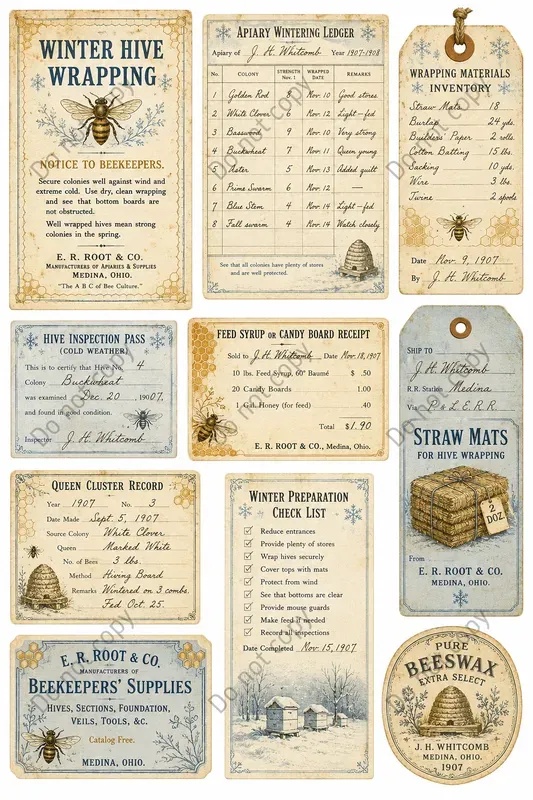 Beekeeper Apiary Ephemera Sheets