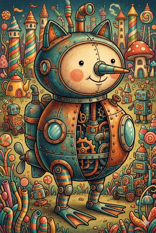 Whimsical Surreal Toy World Art