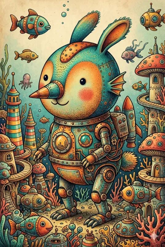 Whimsical Surreal Toy World Art