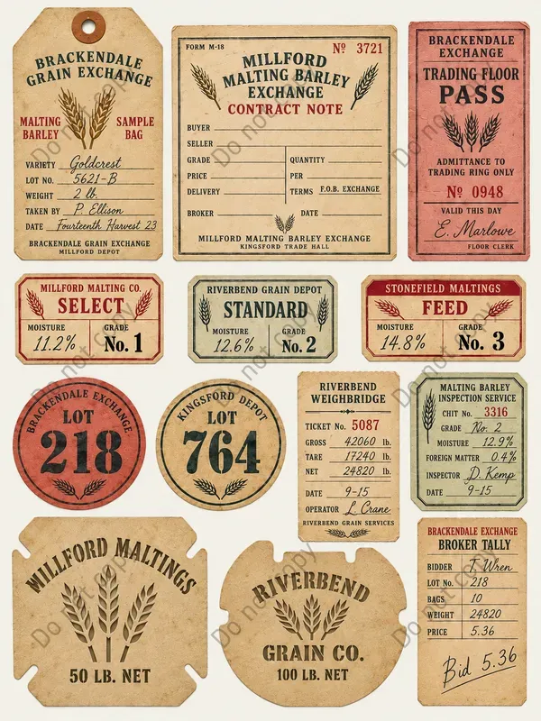 Grain Exchange Ephemera Sheets
