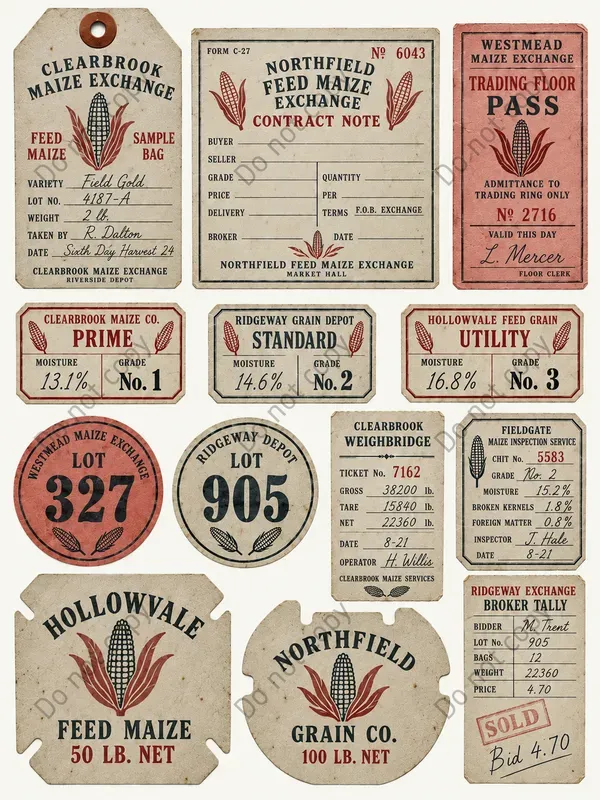 Grain Exchange Ephemera Sheets