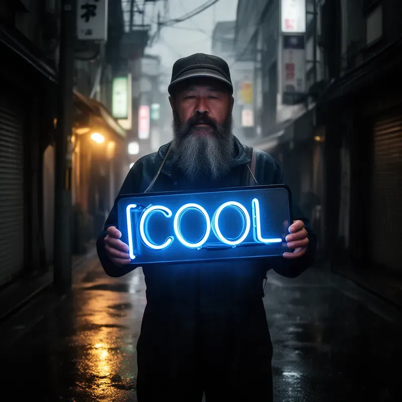 Cinematic Neon Typography Portraits