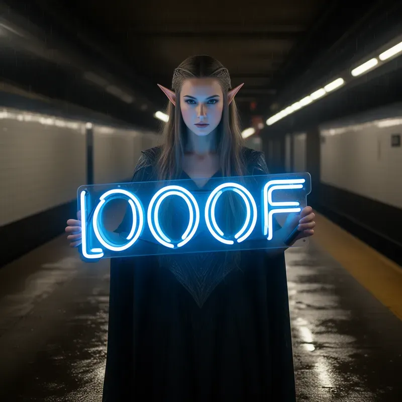 Cinematic Neon Typography Portraits