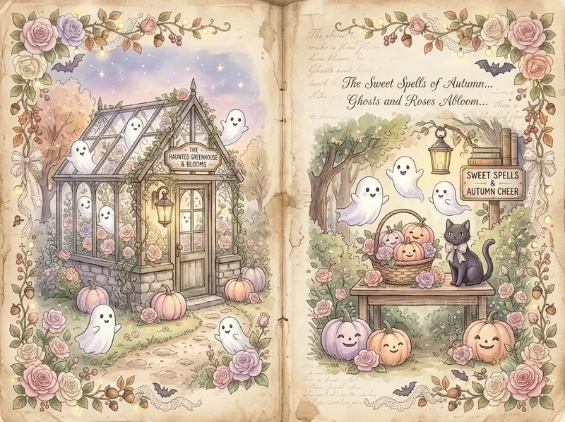 Pastel Halloween Double Spread Pages