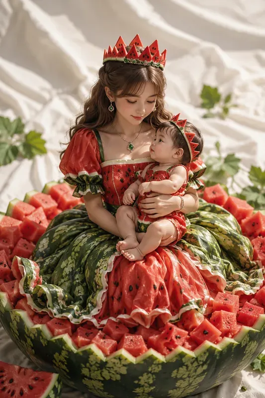 Young Princesses Holding Babies
