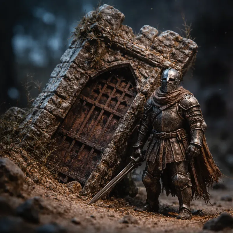 Tiny Rust Knight Diorama Art