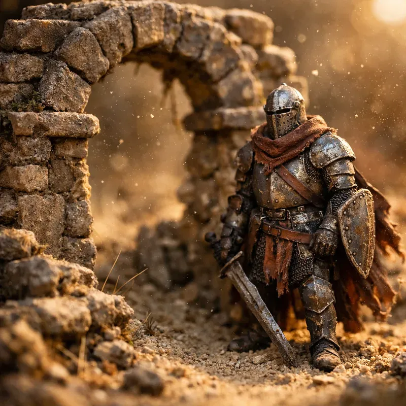 Tiny Rust Knight Diorama Art