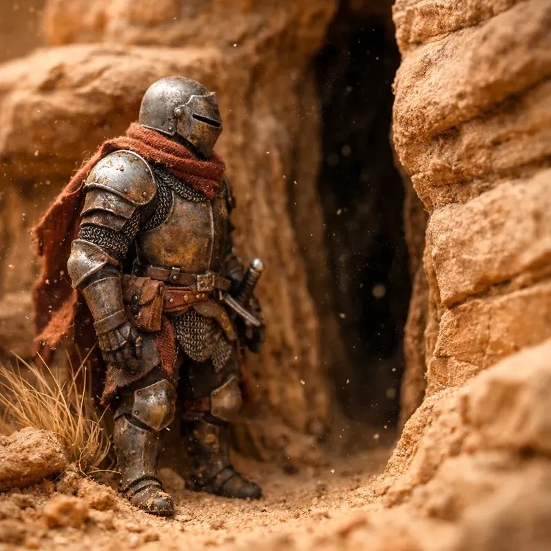 Tiny Rust Knight Diorama Art