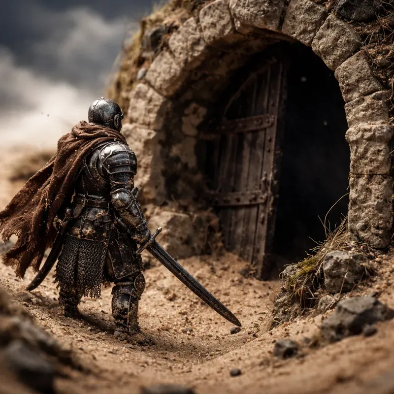 Tiny Rust Knight Diorama Art