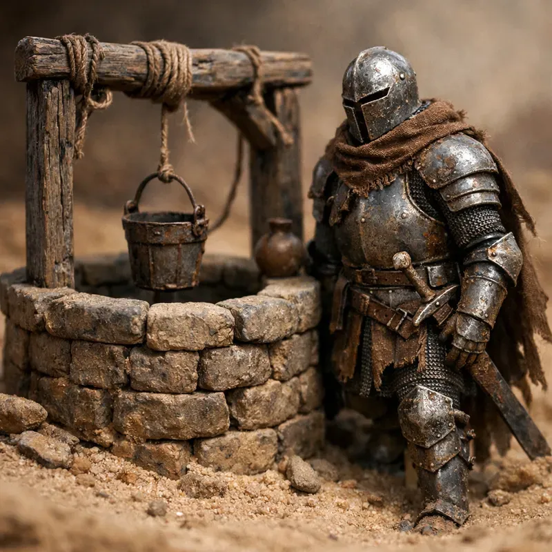 Tiny Rust Knight Diorama Art