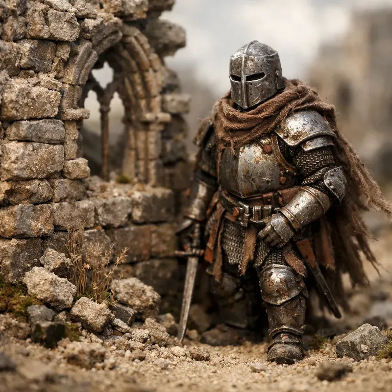 Tiny Rust Knight Diorama Art