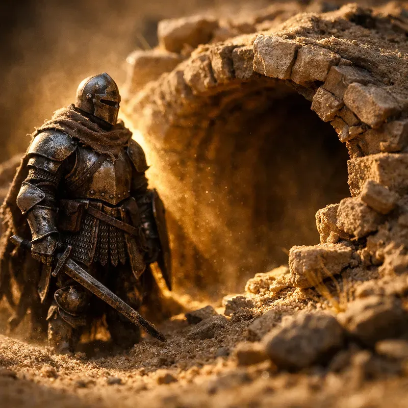 Tiny Rust Knight Diorama Art