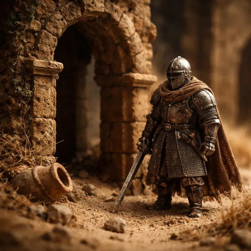 Tiny Rust Knight Diorama Art