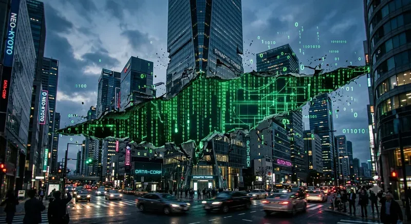 Cinematic Digital Matrix Simulation Glitches