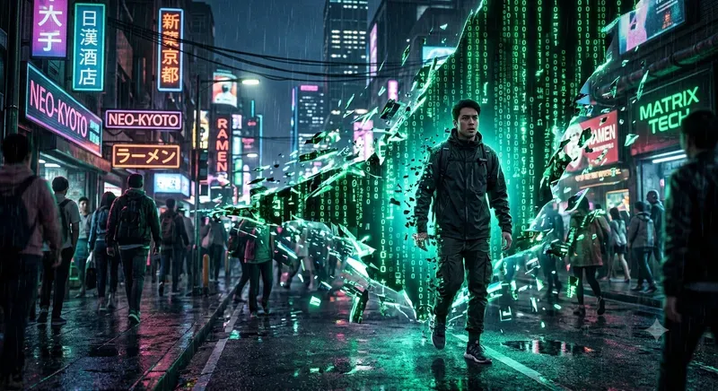 Cinematic Digital Matrix Simulation Glitches
