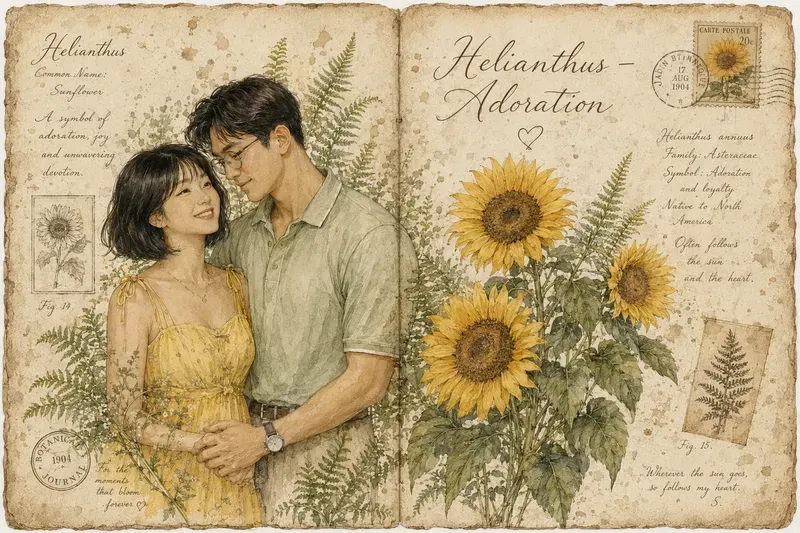 Aesthetic Botanical Journal Couple Photos