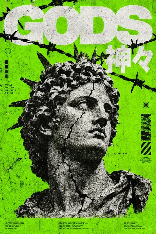 Brutalist Halftone Grunge Posters