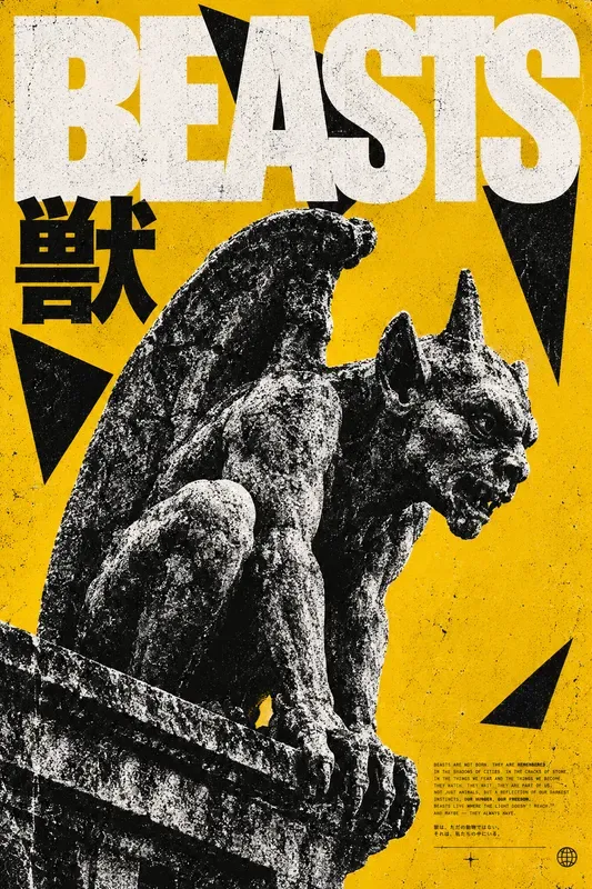 Brutalist Halftone Grunge Posters