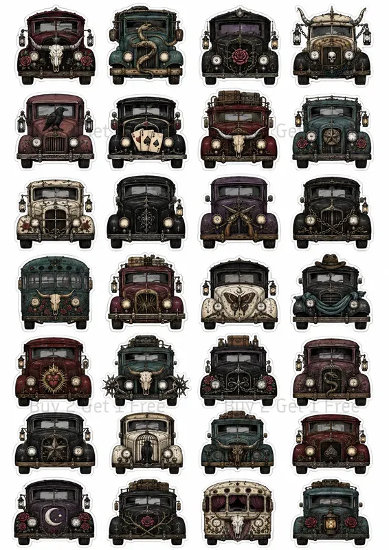 Western Vehicle Ephemera Clipart Sheets